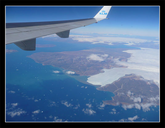 Le Groenland depuis l'avion