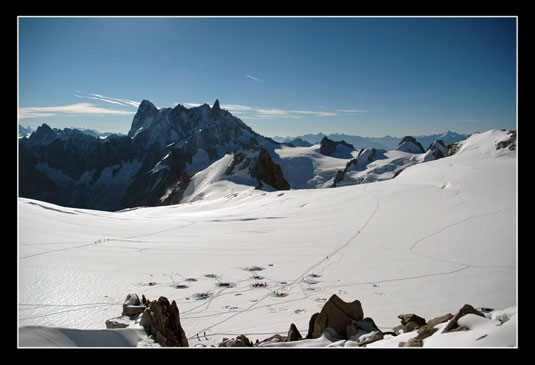 Le glacier de la Vallée Blanche