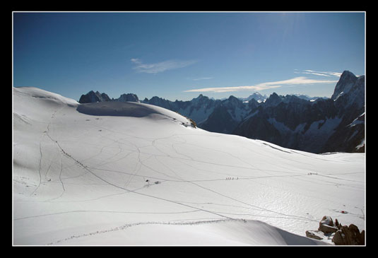 Le glacier de la Vallée Blanche