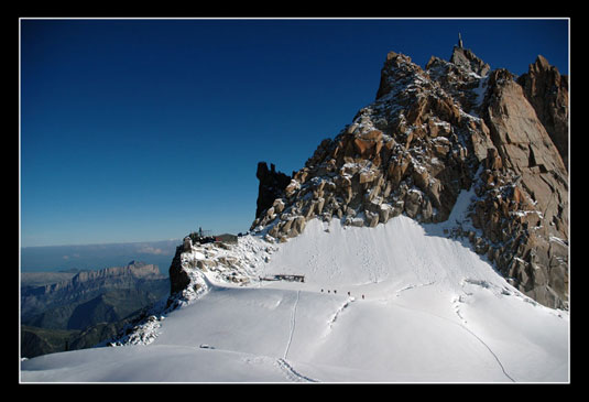 Aiguille du Midi depuis le refuge des Cosmiques