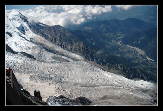 Le glacier des Bossons depuis l'Aiguille